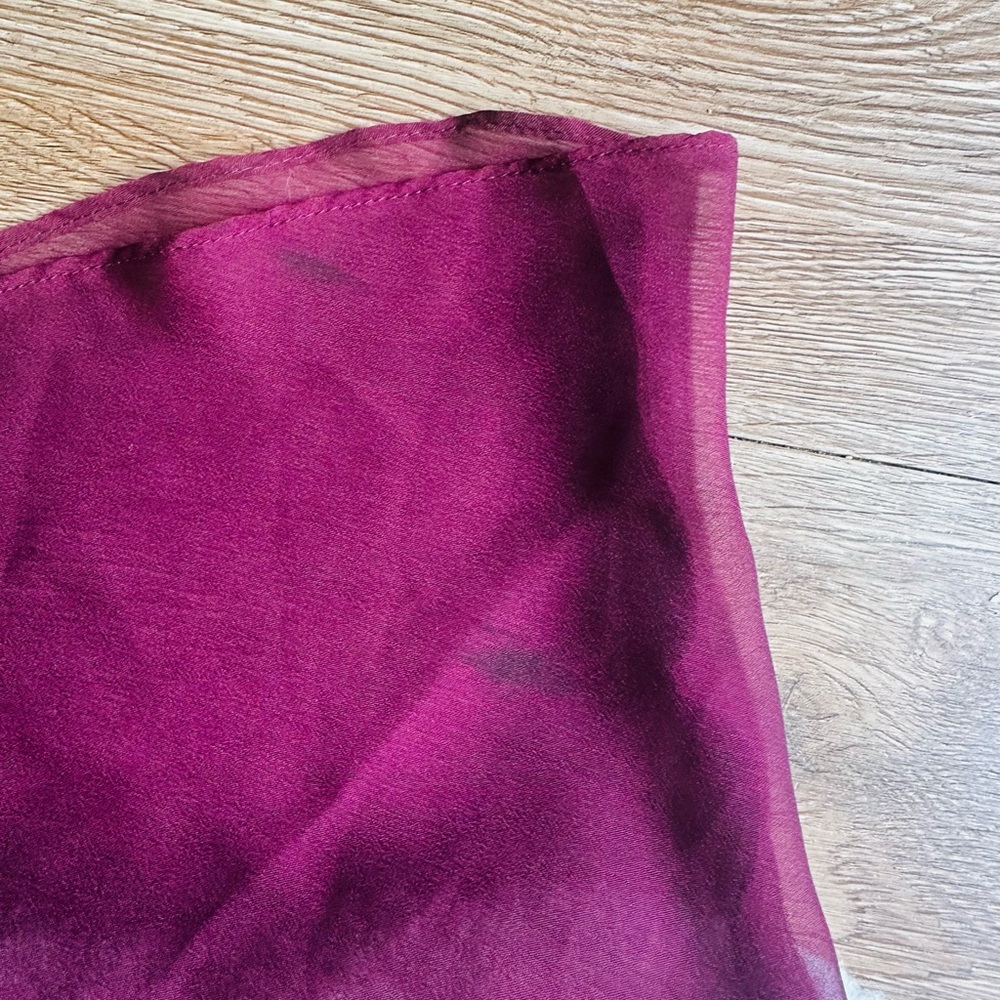 VINTAGE Embellished Sheer Burgundy  Top/Overlay Shawl - Picture 5 of 5